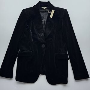 Max Studio Elegant Black Velvet Jacket Blazer Size XS NWT $198
